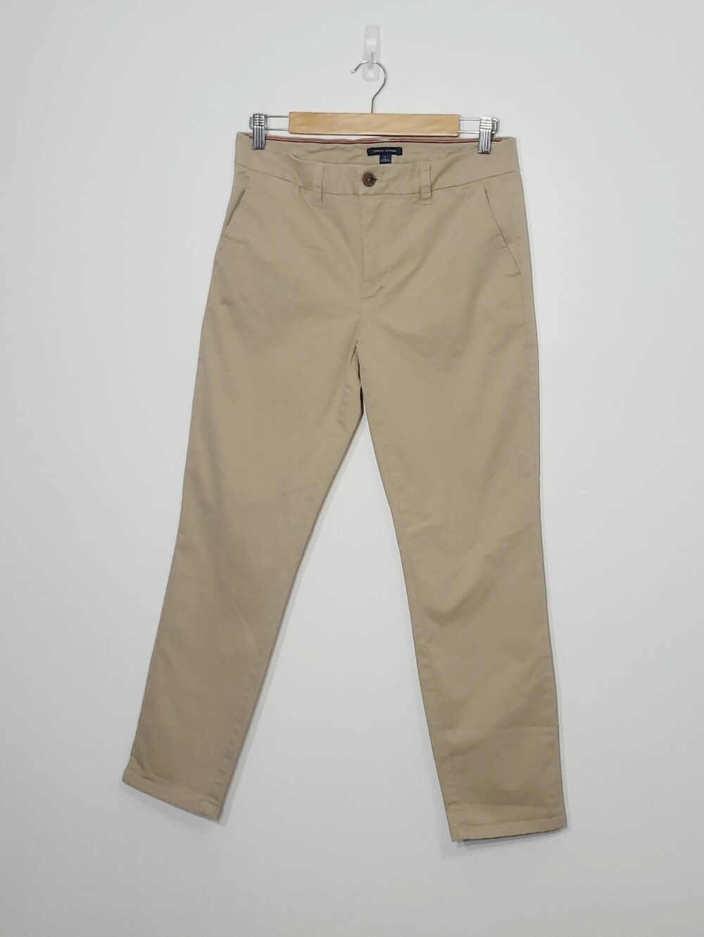Tommy Hilfiger Tan Cream Cotton Classic Straight Leg Trouser Pants Size 6